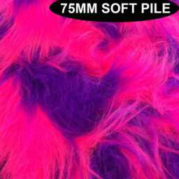 Pink & Purple Camouflage Fluffy Cushion Cover, Great Fun Fabric With A 75mm Long Soft Pile. Funky Decorative Cover Fits 18 - thumbnail 2