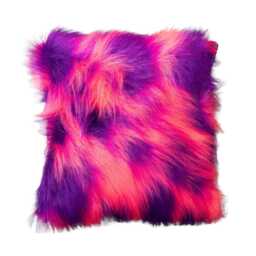 Pink & Purple Camouflage Fluffy Cushion Cover, Great Fun Fabric With A 75mm Long Soft Pile. Funky Decorative Cover Fits 18