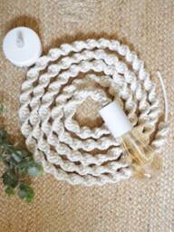 Boho Rope Light - Ceiling Pendant Macrame Lamp Swag Hanging Light Housewarming