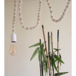 Boho Rope Light - Ceiling Pendant Macrame Lamp Swag Hanging Light Housewarming - thumbnail 3