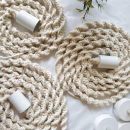 Boho Rope Light - Ceiling Pendant Macrame Lamp Swag Hanging Light Housewarming - thumbnail 2