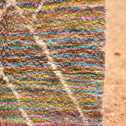 Handmade Moroccan Boujaad Wool Rug Authentic Tribal Design - thumbnail 2