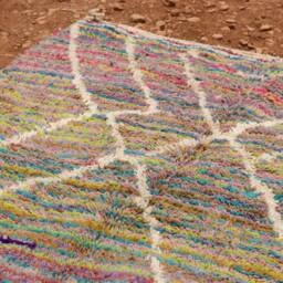 Handmade Moroccan Boujaad Wool Rug Authentic Tribal Design - thumbnail 4