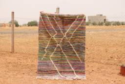 Handmade Moroccan Boujaad Wool Rug Authentic Tribal Design - thumbnail 1
