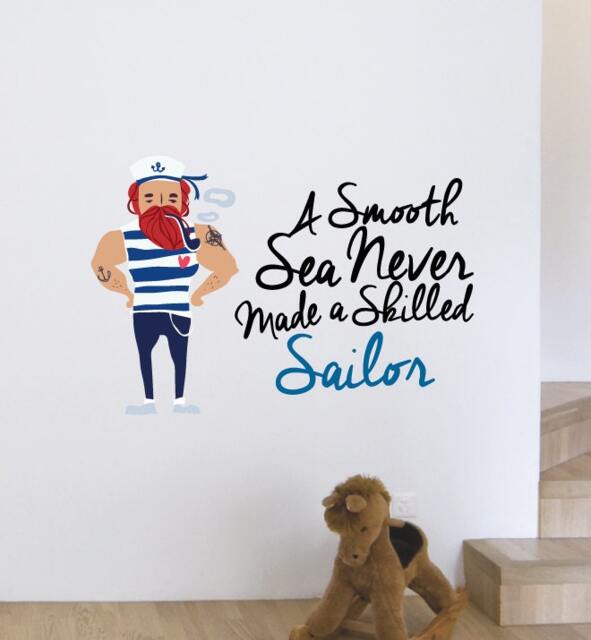A Smooth Sea Never Made Skilled Sailor Wall Sticker Decal - Quotes, Decals, Words, Inspiration, Decor, Family