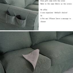 Whole Set Custom Made Cover Fits Ikea Kivik 4 Seat Sectional Sofa Cover, 2+2 Corner Replace - thumbnail 2