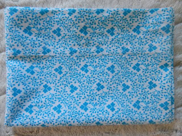 Blue Clover Cotton/standard Pillow Case/Newborn Case/ Toddler Children Kids Girl's Case - image 1