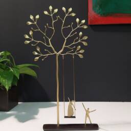 "Handmade Bronze Sculpture ""Swinging" - thumbnail 3