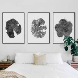Large Tree Ring Prints - Set Of 3 Black & White Woodland Art - thumbnail 2