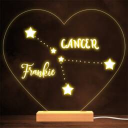 Constellations Zodiac Sign Cancer Personalised Gift Lamp Night Light - thumbnail 1