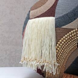 Earthy Tones Cotton Embroidered Bohemian, Bali Style Pillow Cover, Decorative Handmade Throw Cover, Cover Wlcc038 - thumbnail 2
