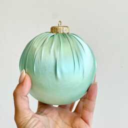 Handmade Lavender Satin Christmas Ball Ornament - thumbnail 2