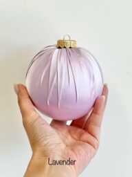 Handmade Lavender Satin Christmas Ball Ornament - thumbnail 1