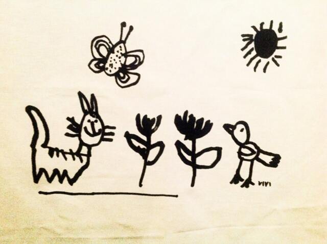 Hand Printed Baby Bedsheet Or A Curtain - image 1
