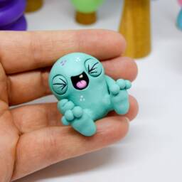 Laughing Gubbin, Polymer Clay Figurine, Desk Buddy - thumbnail 2