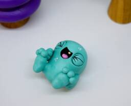Laughing Gubbin, Polymer Clay Figurine, Desk Buddy - thumbnail 1