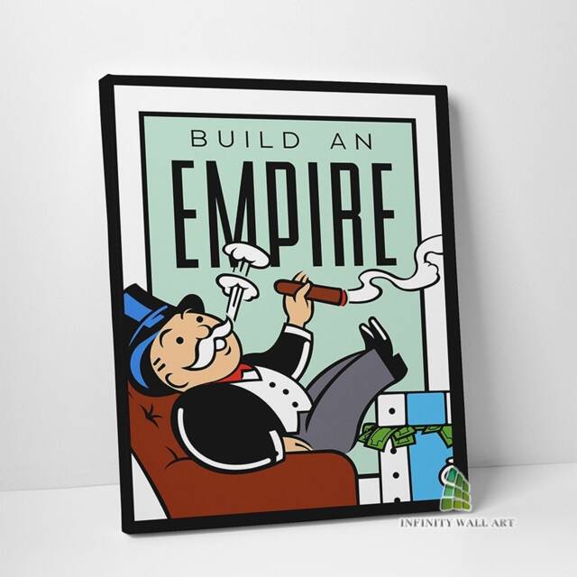 Build An Empire Monopoly Canvas Art Motivational Quote Wall Print Picture Home Decor -C406 - image 1