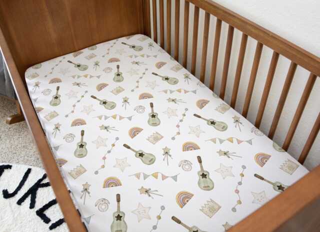 Bedding - Nursery Guitars, Duvet Cover Set, Fitted Sheets, Pillow Case, Modern Bedding - image 1