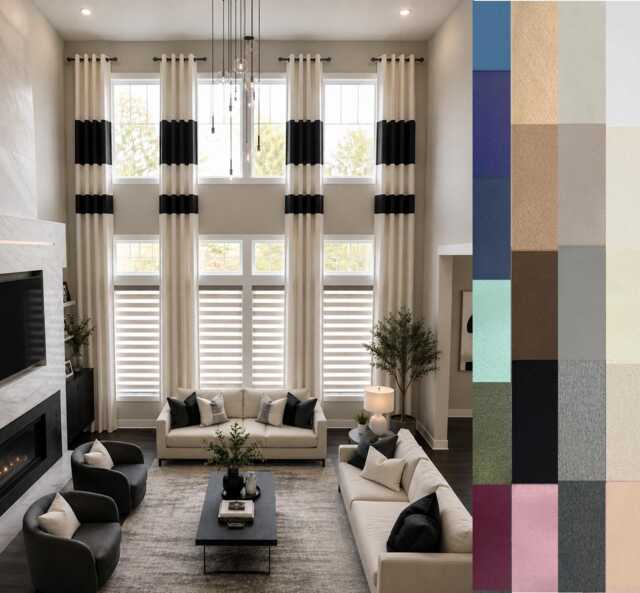 "Extra Long Curtains With Stripes Custom Made - 2 Panels Color Block 8-25 Ft Ikiriska 50""-100" - image 1