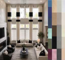 "Extra Long Curtains With Stripes Custom Made - 2 Panels Color Block 8-25 Ft Ikiriska 50""-100"