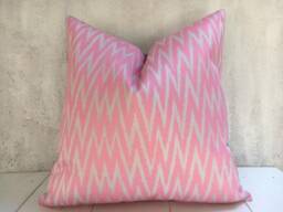 Silk Ikat Pillow Cover - 24x24, Handwoven Cushion, Modern Home Decor