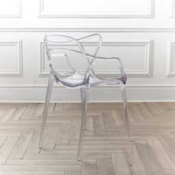 Transparent Dining Chair, Clear Master Style, Polycarbonate Kitchen & Outdoor Seating - thumbnail 2