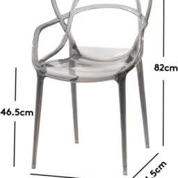 Transparent Dining Chair, Clear Master Style, Polycarbonate Kitchen & Outdoor Seating - thumbnail 4