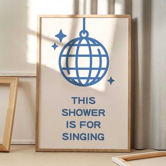 This Shower Is For Singing Disco Art Canvas Poster, Trendy Wall Art, Apartment Aesthetic Decor, Retro Home Printed Gift - image 1