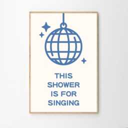 This Shower Is For Singing Disco Art Canvas Poster, Trendy Wall Art, Apartment Aesthetic Decor, Retro Home Printed Gift - thumbnail 2