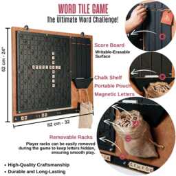 Magnetic Wall Scrabble Game - Modern Family Fun Art Decor - thumbnail 4