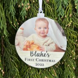 Personalised Photo First Christmas Tree Decoration Baby's 1st Phototree