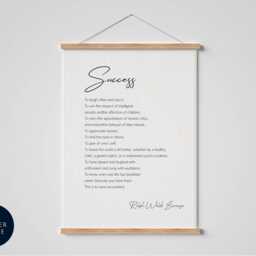 Success Poem Print By Ralph Waldo Emerson, Inspirational Quote Wall Art, Graduation Gift, Motivational Office Decor, Literary Typography - thumbnail 2
