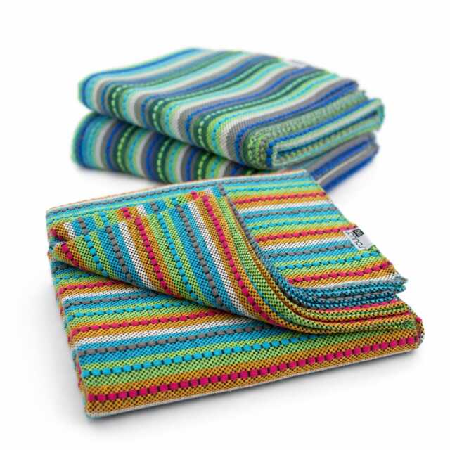 Portuguese Cotton Blanket - Multicoloured Durable Sofa Cover Boho Bedspread Sustainable Modern Traditional Home Decor - image 1
