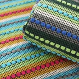 Portuguese Cotton Blanket - Multicoloured Durable Sofa Cover Boho Bedspread Sustainable Modern Traditional Home Decor - thumbnail 2