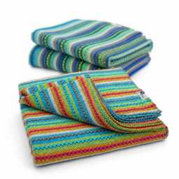 Portuguese Cotton Blanket - Multicoloured Durable Sofa Cover Boho Bedspread Sustainable Modern Traditional Home Decor