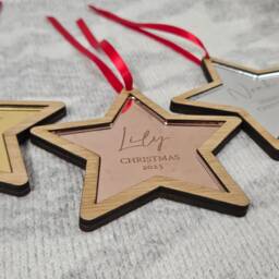 Personalised Family Christmas Ornament, Hanging Stockings, Custom, Gift Decor, First Decoration, Names, 2021 2022 - thumbnail 3
