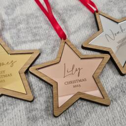 Personalised Family Christmas Ornament, Hanging Stockings, Custom, Gift Decor, First Decoration, Names, 2021 2022 - thumbnail 2