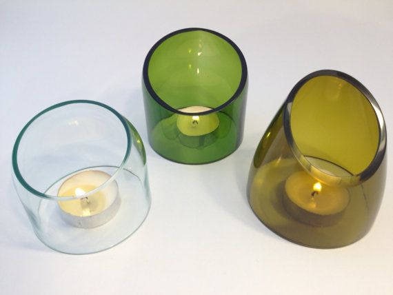 Wine Bottle Tea Light Candle Cover Set - image 1