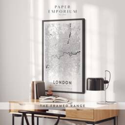 Framed Custom Map Print Of Any Town Or City Location, - Framed, Print, Map, Poster, #087 - thumbnail 1