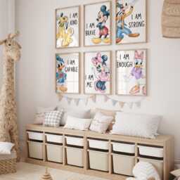 Mouse Friends Affirmation Prints - Set Of 6, Nursery Wall Art, Printed Or Framed - thumbnail 3