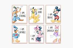 Mouse Friends Affirmation Prints - Set Of 6, Nursery Wall Art, Printed Or Framed - thumbnail 1