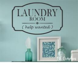 Laundry Room Help Wanted-Vinyl Wall Decal - Home Decor - Decor - thumbnail 1