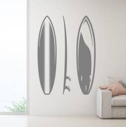 Sale Surfboard Wall Decals Set Of 3, Beach Decor - thumbnail 1