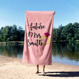 Future Mrs Fianc?? Wife To Be Romantic Novelty Soft Highly Absorbent Beach Bath Sheet Towel Decoration Family Pet His Her House Warming Gift - thumbnail 2