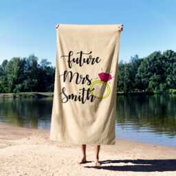 Future Mrs Fianc?? Wife To Be Romantic Novelty Soft Highly Absorbent Beach Bath Sheet Towel Decoration Family Pet His Her House Warming Gift - thumbnail 3