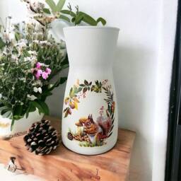 Red Squirrel Vase, Autumn Flower Gifts, Home Decor, Decorations, Lovers, Decorations - thumbnail 1