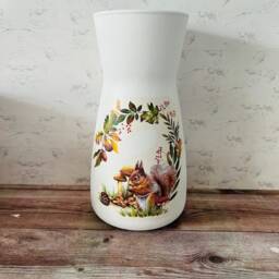 Red Squirrel Vase, Autumn Flower Gifts, Home Decor, Decorations, Lovers, Decorations - thumbnail 2