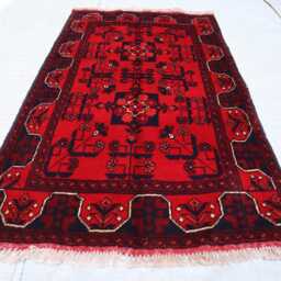 2x4 Afghan Outdoor Small Red Rug, Turkmen Oriental Geometric Khal Mohammedi Bukhara Handmade Livingroom D??cor Office Carpet - thumbnail 2