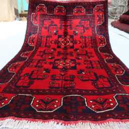 2x4 Afghan Outdoor Small Red Rug, Turkmen Oriental Geometric Khal Mohammedi Bukhara Handmade Livingroom D??cor Office Carpet - thumbnail 4