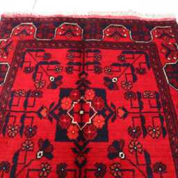 2x4 Afghan Outdoor Small Red Rug, Turkmen Oriental Geometric Khal Mohammedi Bukhara Handmade Livingroom D??cor Office Carpet - thumbnail 3